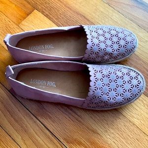 London Fog flats rose gold